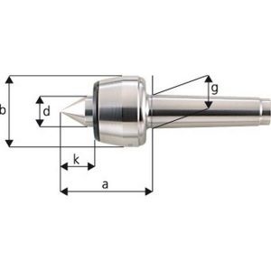 Image de Forum Pointe tournante, Taille : 101, MK 1, a 60,5 mm, b : 36 mm, d : 15 mm, g : 12,065 mm, k : 17,0 mm, Ecart de concentricité maximum : 0,005 mm