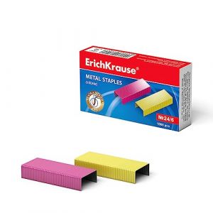 1000 agrafes standard ou de couleur Erich Krause, coloré, 24/6