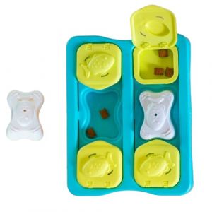 Nina Ottosson Catstages Kitty Cube Puzzle interactif pour Chat Bleu