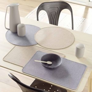 Lot de 6 sets de table tissés antidérapants Beige