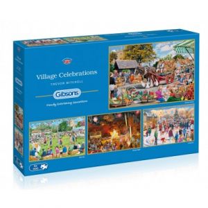 Gibsons Village fêtes Puzzle (4 x 500 pièces)