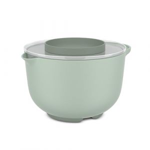 Rosti mepal 102306094700 - Bol de Préparation plus Couvercle Chef It, Base Antidérapante, Résiste au Micro-Ondes et au Lave-Vaisselle 3000 ml, Nordic Sage