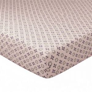 Drap housse coton CHATS - rose