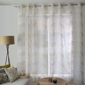 Voilage Brod&eacute; Motif Feuillage