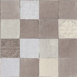 A.S. Creation Papier peint intissé 374063 New Walls - Papier peint carreaux de ciment & carrelage Beige/Crème Gris Argent - 10,05 x 0,53 m