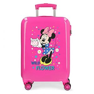 Image de Minnie Wild Flower Valise de cabine rose 38 x 55 x 20 cm rigide ABS fermeture à combinaison latérale 34 2 kg 4 roues doubles bagage à main