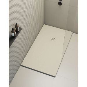 Receveur de douche Poalgi, extraplat, blanc Perla, L.90 x l.100 cm, finition sable, série Hos's