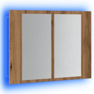 VidaXL Armoire À Miroir Led Chêne Artisanal 60x12x45cm Bois Ingénierie