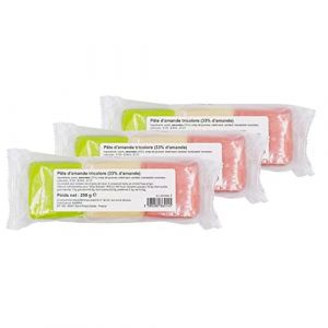 Agidra - Lot 3x P&acirc;te damande tricolore 33% - Paquet 250g