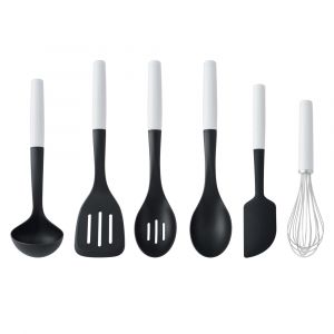 Kitchen Aid Set d'ustensiles de cuisine 6 pièces Nylon-Argent Set d'ustensiles de cuisine - Blanc