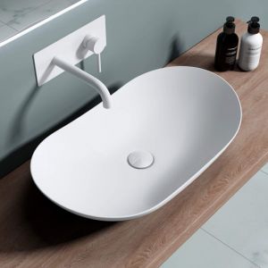 Sogood Lavabo vasque à poser 63cm lave main Bruxelles858 63x36,5x14cm blanc mat