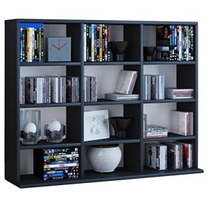 Vcm Megosa Mini Sammelregal Etagère bibliothèque Rangement, Bois, Noir, 69,2 x 102,1 x 23 cm