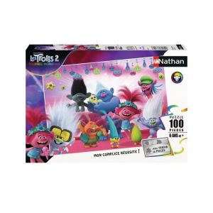 Nathan Puzzle 100 pièces Les Trolls 2 Poppy et ses amis avec trieur de pièces - 6 ans et +