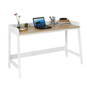 Image de Sobuy FWT41-WN Bureau Informatique Secrétaire Table pour ordinateur conception simple plan de travail