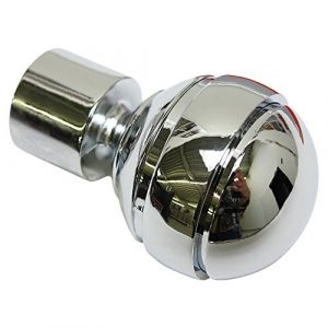 GARDINIA Embouts pour tringle à rideau, 2 embouts boule, Série Chicago, Métal, Chromé, Diamètre: 20 mm