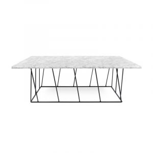 Image de TemaHome Table Basse "Helix" 120cm Marbre Blanc & Métal Noir