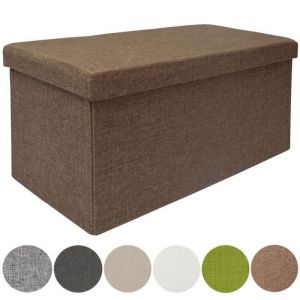 Banc de Rangement 76x38x38cm coffre pliant 80L rembourré Gris - Dunedesign