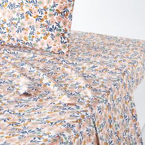 Drap plat en percale de coton, Ohara Imprimé Taille 180x290 cm;240x290 cm;270x290 cm