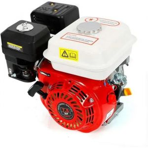 7,5 CV Moteur a essence,Moteur a kart industriel 4 Temps,1 Cylindre,3600 trmin (Noir et blanc)