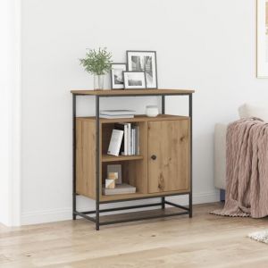 VidaXL Buffet Artisan Chêne 69x35x80 cm Bois d'ingénierie et Acier