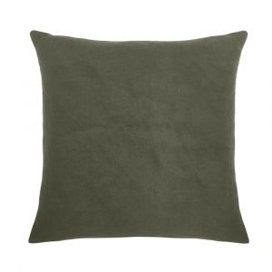Taie d'oreiller uni en lin vert 64x64