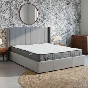 Pack Lit-coffre Magorial Matelas Bedream Velours Gris