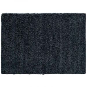 Image de Homemaison Tapis de Bain en Coton Uni Noir 50 x 70 cm