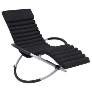 Image de VidaXL Coussin de chaise longue Noir Daim
