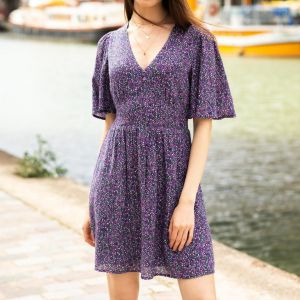 Robe Zana imprim&eacute;e violette