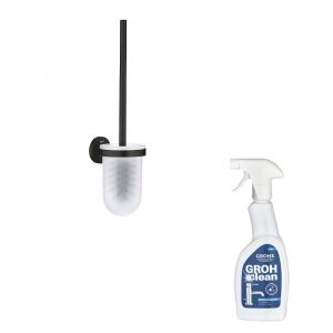 Grohe Porte balai WC Start noir mat + nettoyant GrohClean