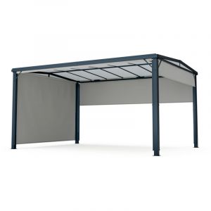 Blumfeldt Pergola 3x4 m Aluminium Toit en Polycarbonate & Stores R&eacute;tractables Structure Robuste