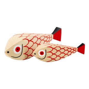 vitra Décoration Wooden Dolls - Mother Fish & Child / By Alexander Girard, 1952 rouge en bois