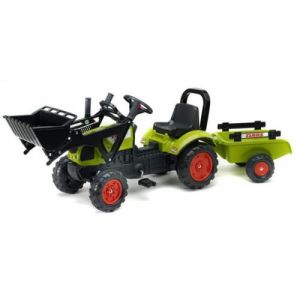 Falk CLAAS Tractopelle Arion 410 avec remorque