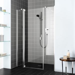 Kermi Raya Porte battante, avec élément fixe, avec élément annexe, pour niche, pour paroi latérale, RA1AL15020VAK, RA1AL