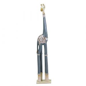 Vacchetti Girafe en Bois Bleu Clair, Blanc, Grande Taille
