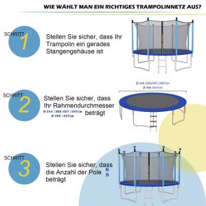 Coast Ø427 cm filet de sécurité pour trampoline de jardin noir