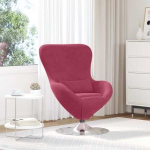 VidaXL Fauteuil &oelig;uf Bordeaux 63 x 73 x 90 cm Velours