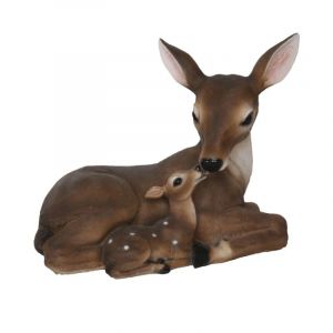 Esschert design Biche et faon Déco résine 27cm