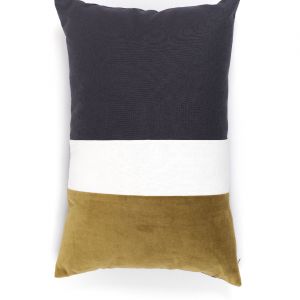 Today Coussin velours tricolor Indies bleu