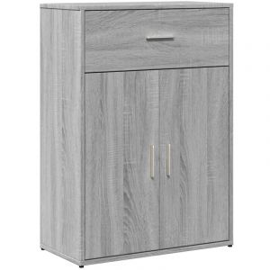 VidaXL Buffet sonoma gris 60x30x84 cm bois d'ingénierie, armoire de rangement, meuble d'entrée, meuble d'appoint, meuble de rangement de cuisine