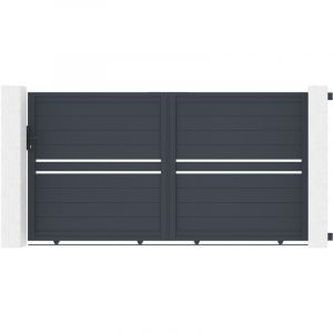 Casanoov - Portail coulissant 3m cimone 300 x 160cm aluminium gris
