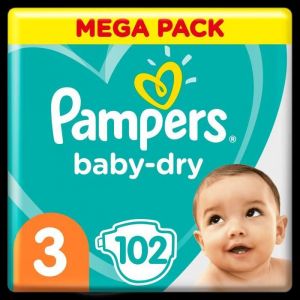 Image de Pampers Baby-Dry Taille 3, 102 Couches