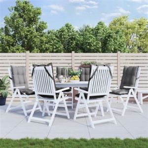 VidaXL Coussins de chaise à dossier haut lot de 6 gris tissu oxford