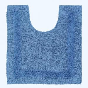 Homescapes - Tapis contour wc en coton, 50 x 55 cm - Bleu cobalt