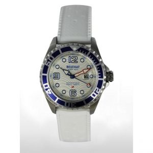 Beuchat Montre Femme - BEUBRB-17 Bracelet Cuir Blanc
