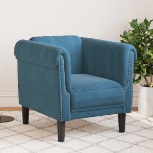 VidaXL Fauteuil bleu velours
