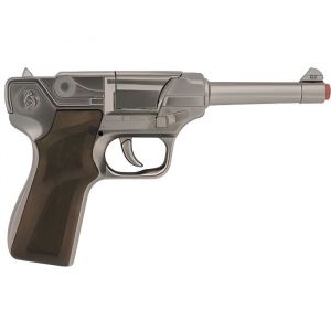 Image de Gonher HOFF Pistolet Police Enfant Metal Gris 19,5 cm - necessite amorce 8 Coups - Jeu d Imitation, Accessoire Policier