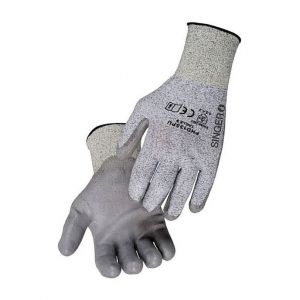Singer Gants fibre t9 gris enduit pu