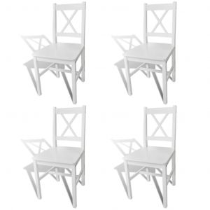 VidaXL Chaises de salle à manger 4 pcs Blanc Bois de pin