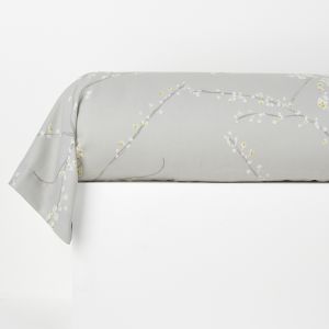 Taie de traversin satin de coton, Nats i Imprimé Gris/Blanc Taille 85X185 cm